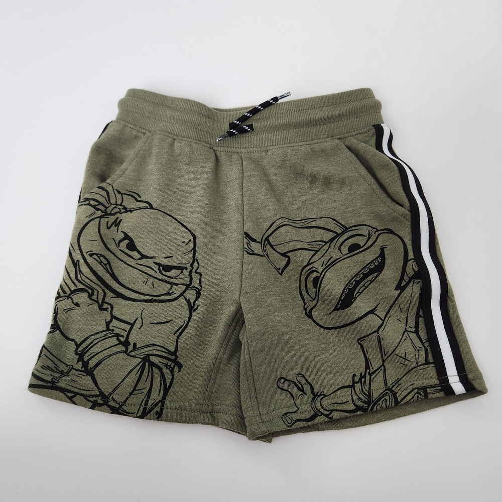 TMNT Mutant Mayhem Kids Olive Green Shorts size 5T‎